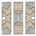 Modern Decorative Room Divider With Geometric Patterns And Natural Textured Panels 3d model