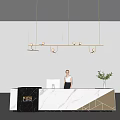 Modern reception desk 3d model