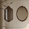 Decorative Wall Mirrors With Ornate Frames Oval And Rectangular Shapes For Interior Decor 3d model