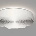 Modern White Ceiling Light With Wave Pattern Lampshade And Soft Illumination