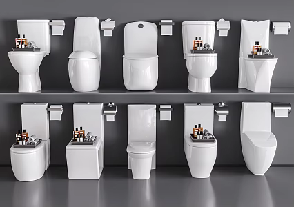 Modern toilet seat combination 3d model