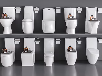 Modern toilet seat combination 3d model