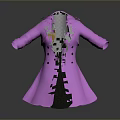 Stylish Pink Double Breasted Coat with Lapel Plaid Lining and Orange Accent