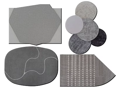 Modern Square Rug with Textured Patterns for Living Room Interior Design 3d model