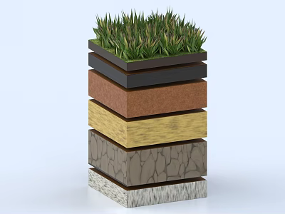 Grassland Grass Lawn Soil Soil Structure Surface Structure Crust 3d model