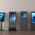 Various All in One Kiosks with Touch Screens in Modern Indoor Setting