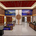 Liquor and Tobacco Store Interior With Wooden Shelves And Alcohol Displays