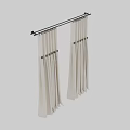Elegant Beige Linen Curtains With Striped Pattern Button Accents And Pleated Design