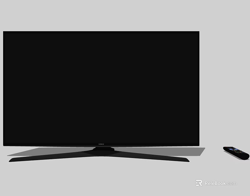 Modern Flat Screen Television With Sleek Design And Remote Control 3d model 