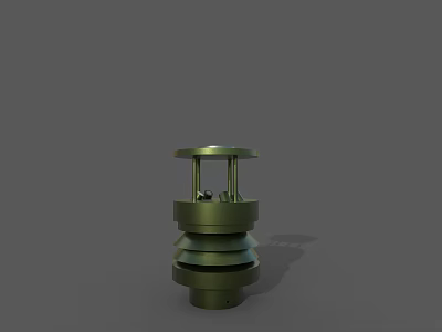 Green Industrial Equipment With Multi Layered Tower Structure And Top Monitoring Components 3d model
