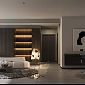 Modern Living Dining Area With Round Rug Fireplace And Sofa Set Interior