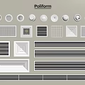 Poliform Air Conditioner Vents Featuring Various Designs Including Round And Square Shapes 3d model