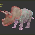 Triceratops Dinosaur Model Featuring Detailed Green Skin Horns And Frill