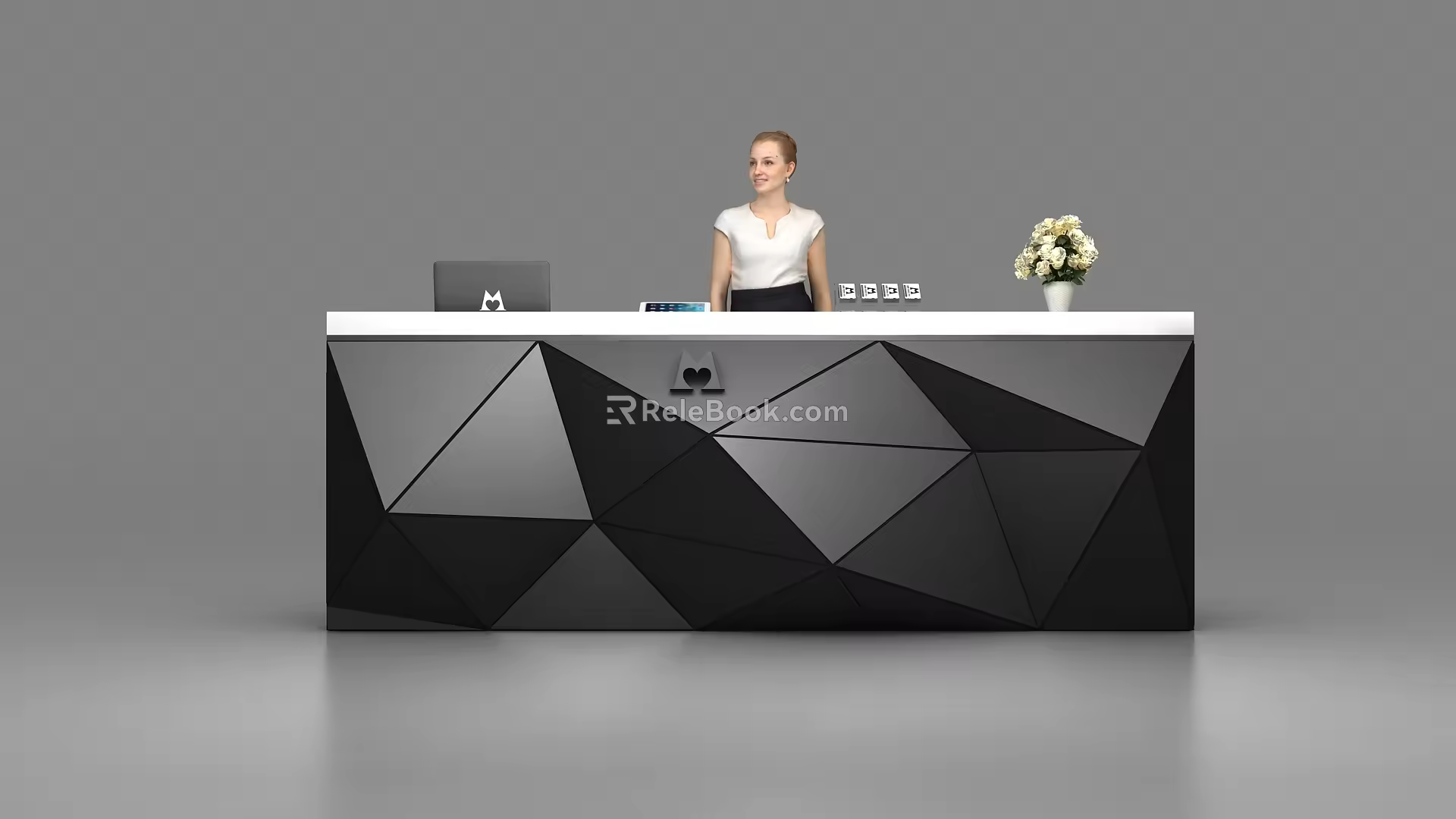Modern reception desk 3d model