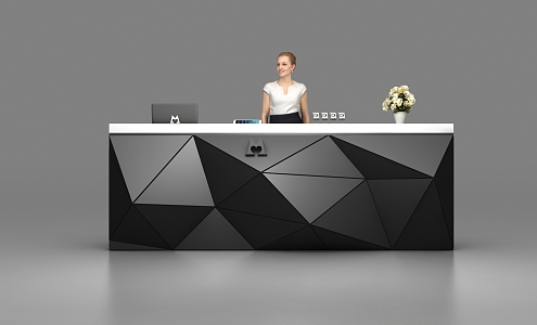 Modern reception desk 3d model