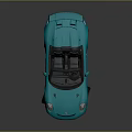 Blue Convertible Sports Car With Black Wheels And Rear Spoiler Design