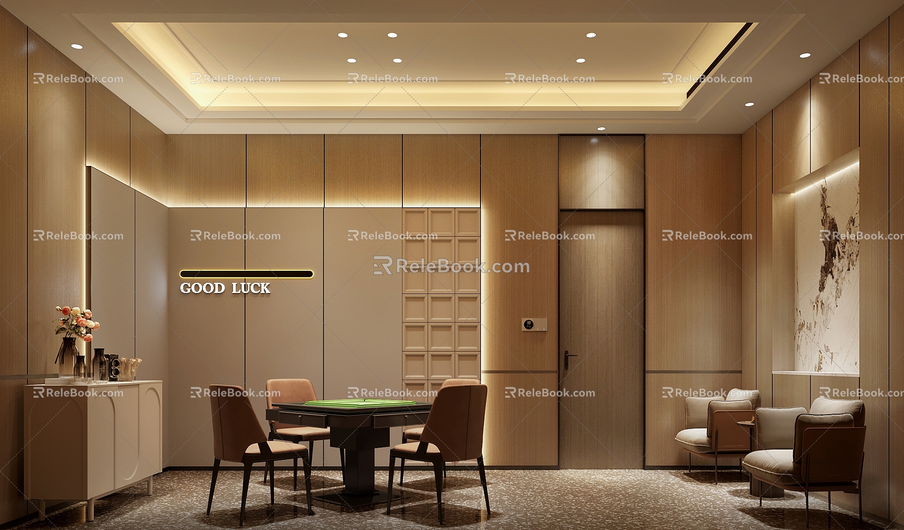 Modern Mahjong Room 3d model