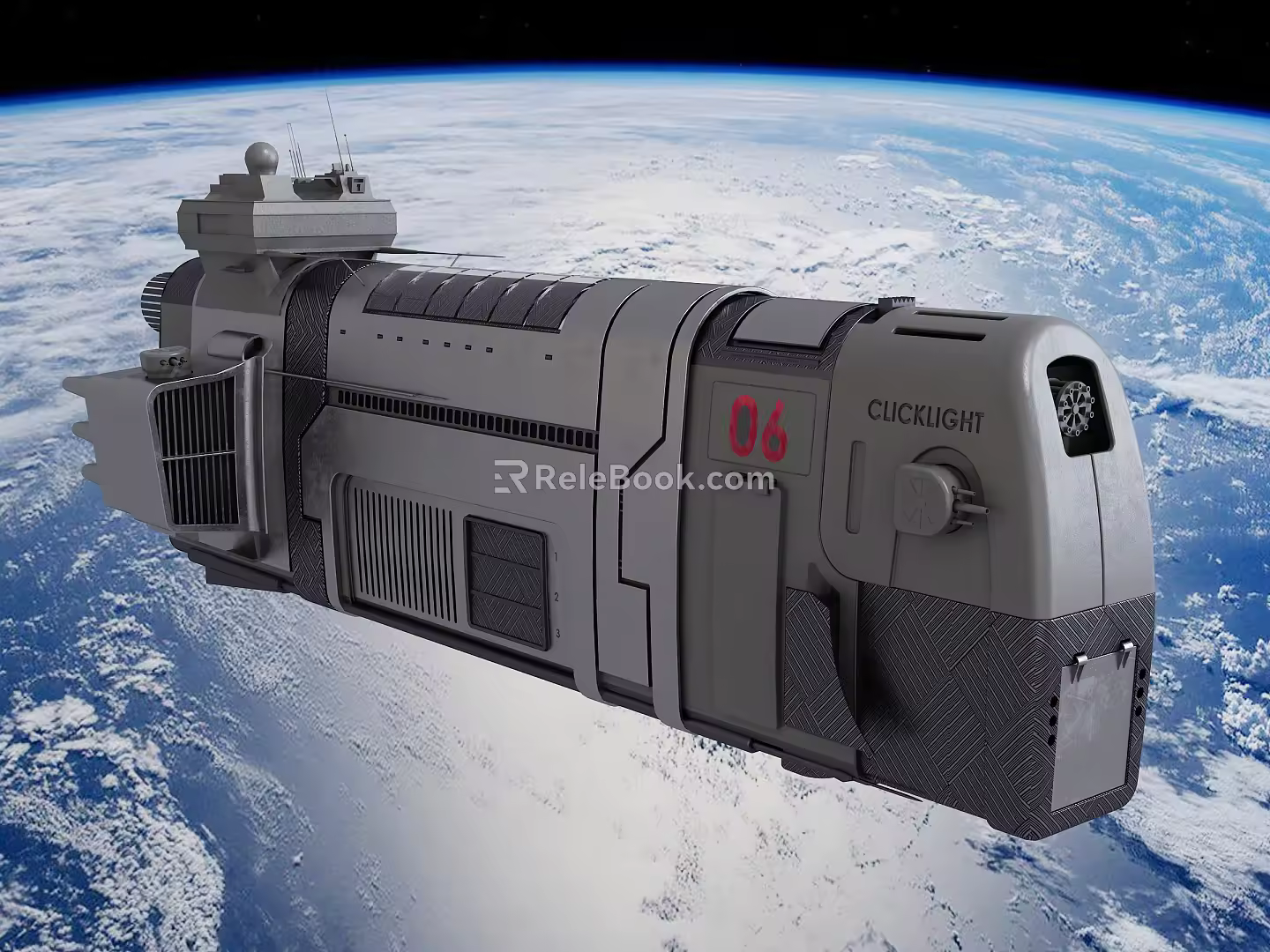 modern spaceship 3d model