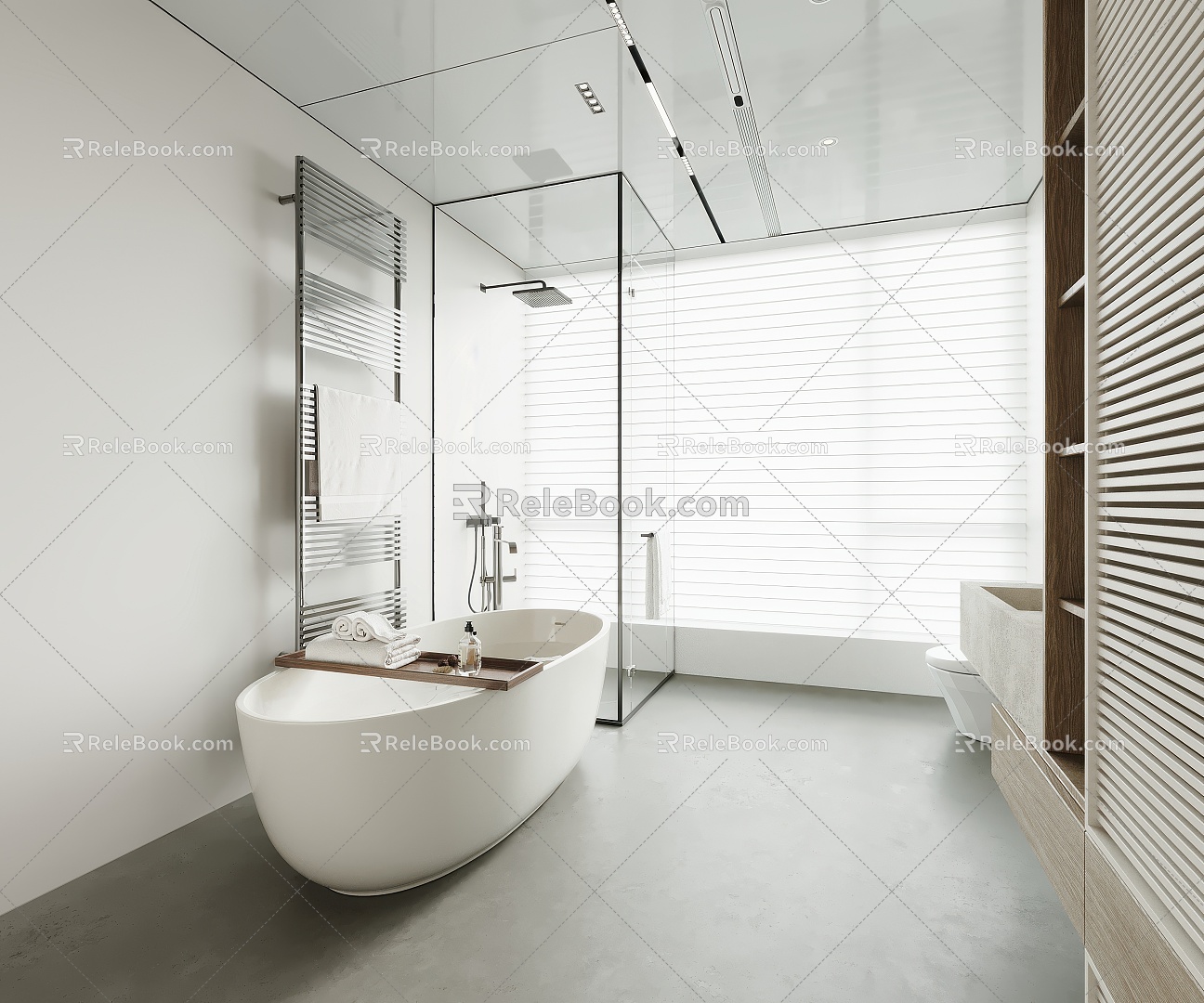 Modern Toilet Shower Room Bathtub Bathroom Supplies 3d model