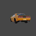 Yellow Dodge Challenger Two Door Coupe With Black Wheels And Red Brake Calipers