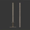 Two Metal Rods With Square Base Stand And Sturdy Industrial Design