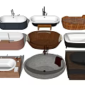 Modern Bathtubs Design Collection With Wooden Marble Concrete And Various Shapes