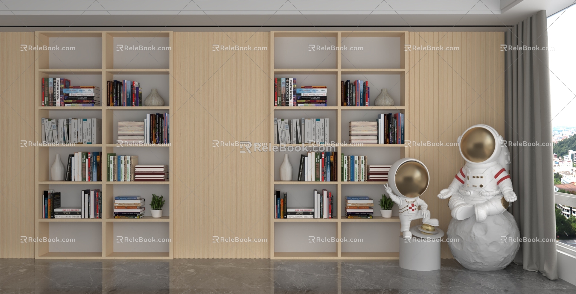 Showcase book shelf 3d model