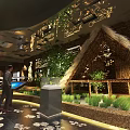 Decorative Exhibition Hall With Display Items And Unique Floor Design 3d model