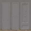 White Decorative Wall Paneling with Various Ornate and Simple Design Styles for Interior 3d model