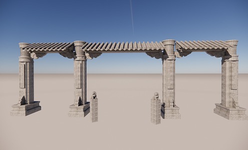 Chinese archway 3d model