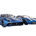 Blue Assorted Sports Cars Featuring Modern Vintage And Classic Models