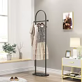 Stylish Modern Clothes Hanger with Hanging Dresses and Tops in Bright Living Room
