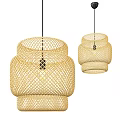 Modern Chandeliers with Woven Metal Mesh Striped and Golden Designs