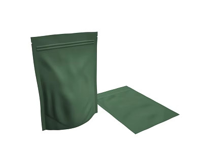 Green Food Packaging Bags Suitable For Storing Nuts And Dried Fruits 3d model