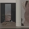 Abstract Painting With Textured Wavy Patterns And Neutral Tones For Modern Interior Decor