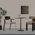 Modern Retro Wood Upholstered Table And Chair Set Perfect For Cozy Minimalist Home Leisure Corner