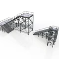 Industrial Metal Platform Equipment With Stairs Support Frames And Safety Railings