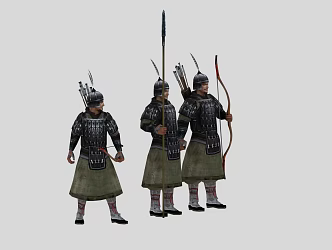 Ancient soldiers, ancient archers, warring States soldiers 3d model