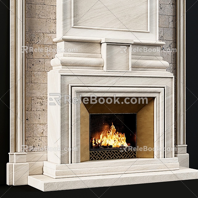 European Fireplace 3d model