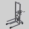 Industrial Equipment With Metal Frame Forks Rolling Wheels And Mechanical Handle