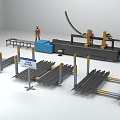 Modern steel components small conduit production area small conduit processing machine 3d model