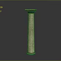 Fluted Classical Column With Ornate Capital Intricate Carvings And Colorful Base