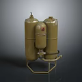 Essential Household Yellow Cylindrical Tanks with Valves and Stand for Daily Use