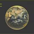 Detailed Earth Globe With Blue Oceans Brown Continents And Reflective Surface