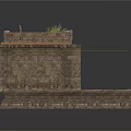 Ancient Stone Ruins With Arched Doorways Overgrown Vines Wooden Crates And Mossy Floor