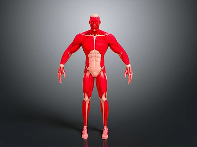 Anatomical 3D Human Musculature Model Showing Detailed Limbs And Visible Muscles Structure 3d model