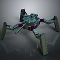 Mechanical Spider Robot Character With Multiple Metallic Legs And Cannon Structure Design 3d model