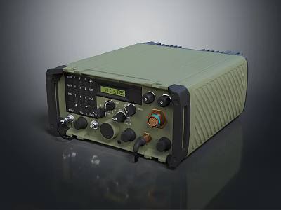 Vintage Green Portable Electronic Measurement Device With Knobs Buttons And Display Screen 3d model