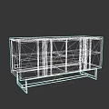 Modern TV Stand With Chevron Wooden Doors White Top And Black Metal Legs