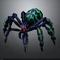 Vibrant Blue Green Spider With Red Glowing Eyes Fantasy Creature Design